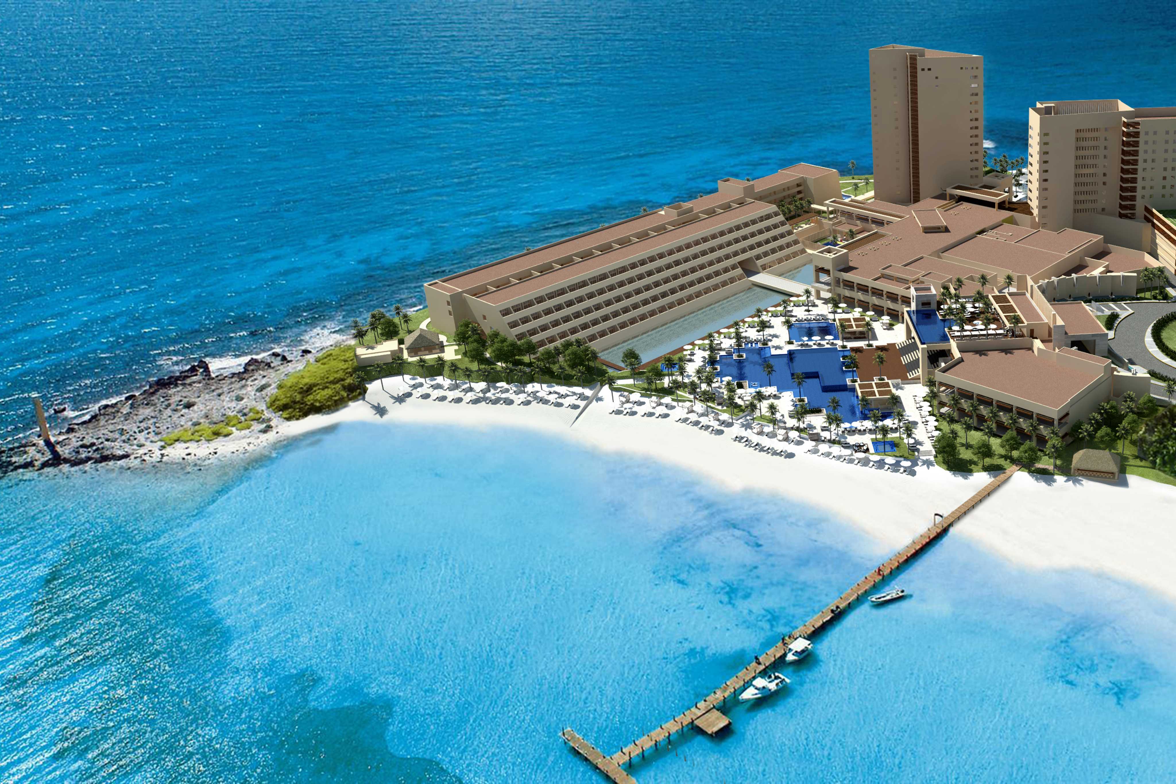 Hyatt Ziva Cancun resort with pools and beach